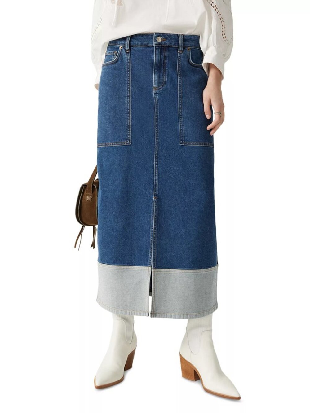 NWT BA & SH Vicky Denim Midi Skirt Size 40 (US 8)